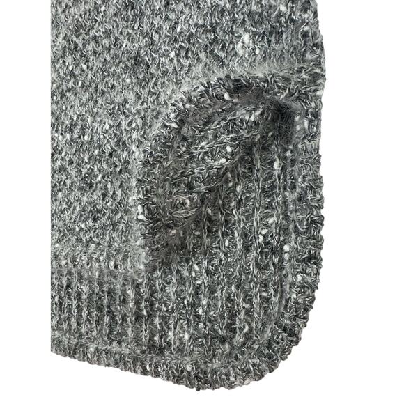 Ann Taylor Sweater Size Small (XS) Gray Marled Mohair Wool Blend Side Slits - Picture 7 of 9